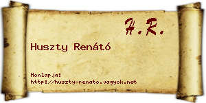 Huszty Renátó névjegykártya